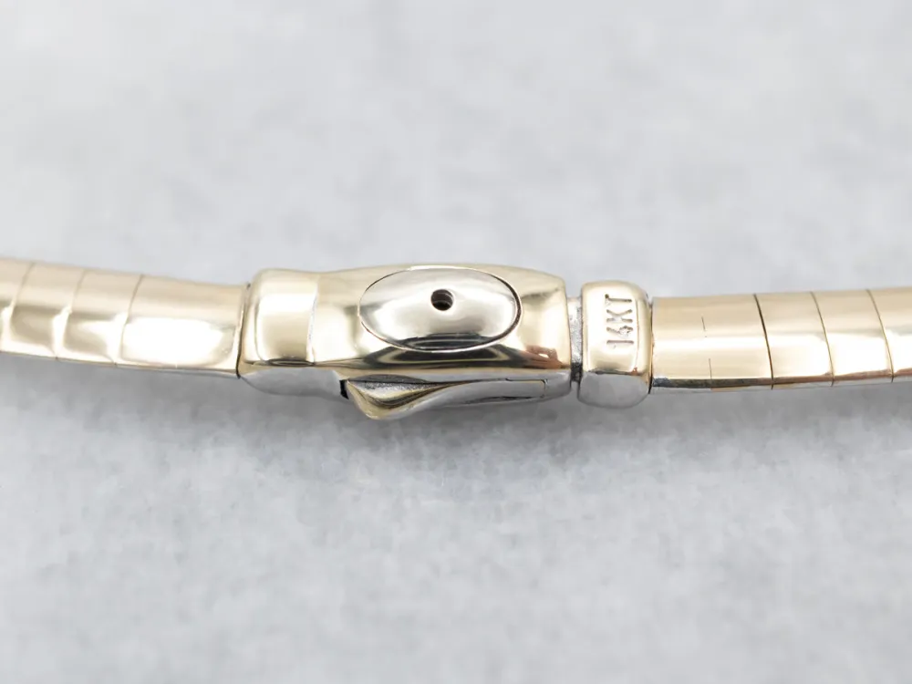 Gasdruk schokdemper Reversible Two-Tone Verguld Omega Chain