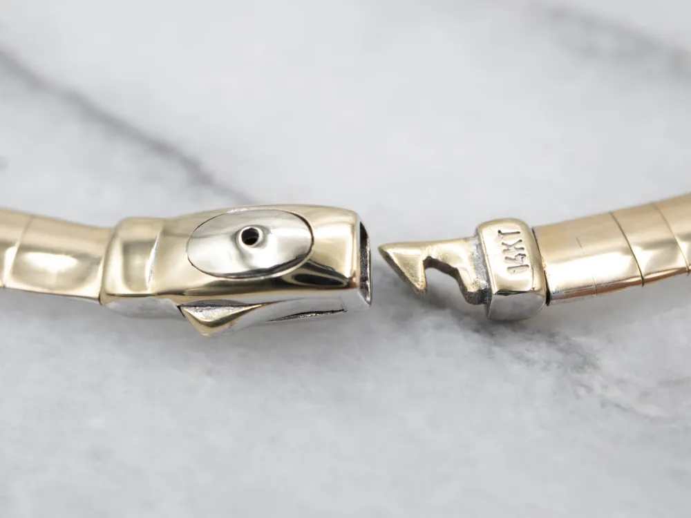 Gasdruk schokdemper Reversible Two-Tone Verguld Omega Chain
