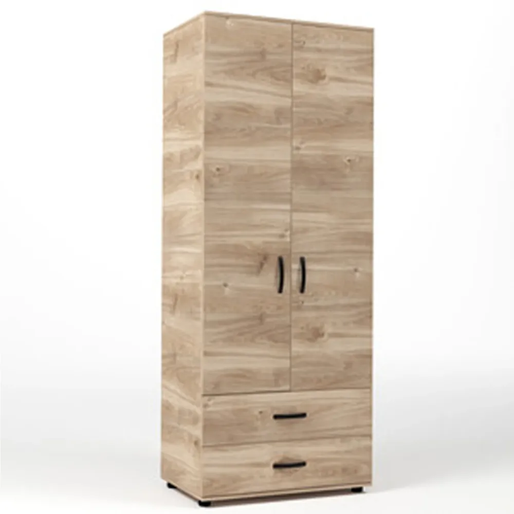 Gasdruk schokdemper Two-door and two-drawer wardrobe - Honey Eiken