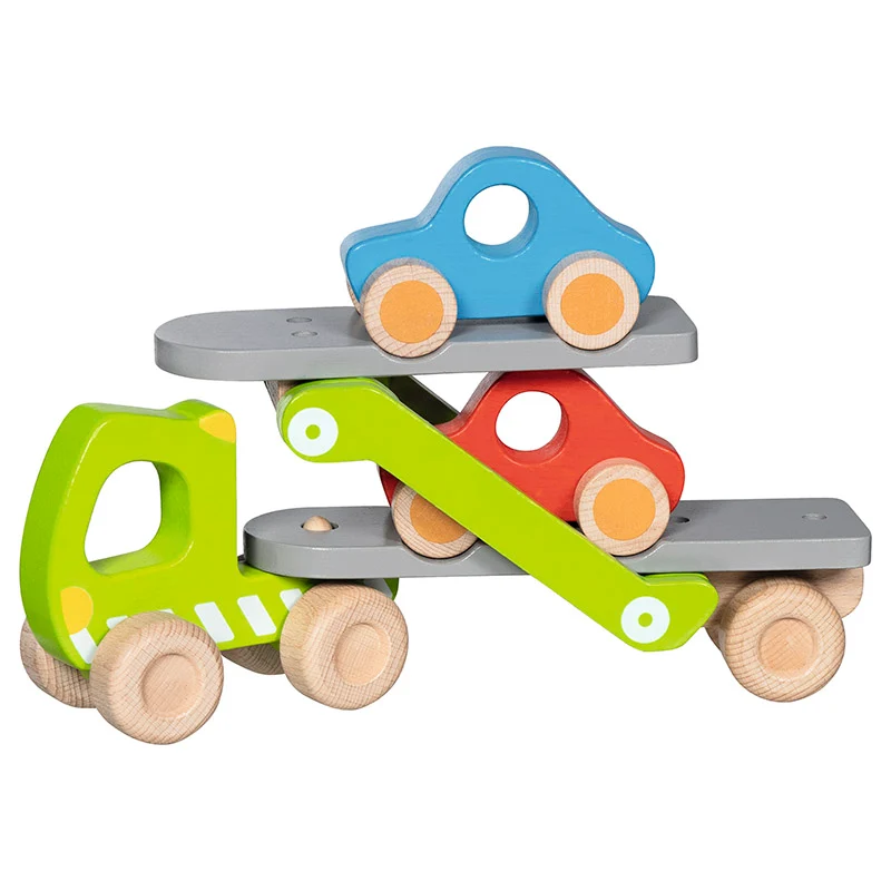 Goki Wooden Toy Truck 2 Cars