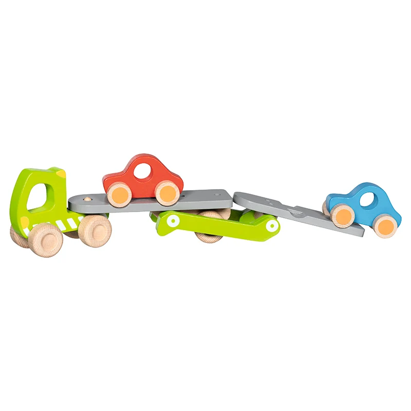 Goki Wooden Toy Truck 2 Cars
