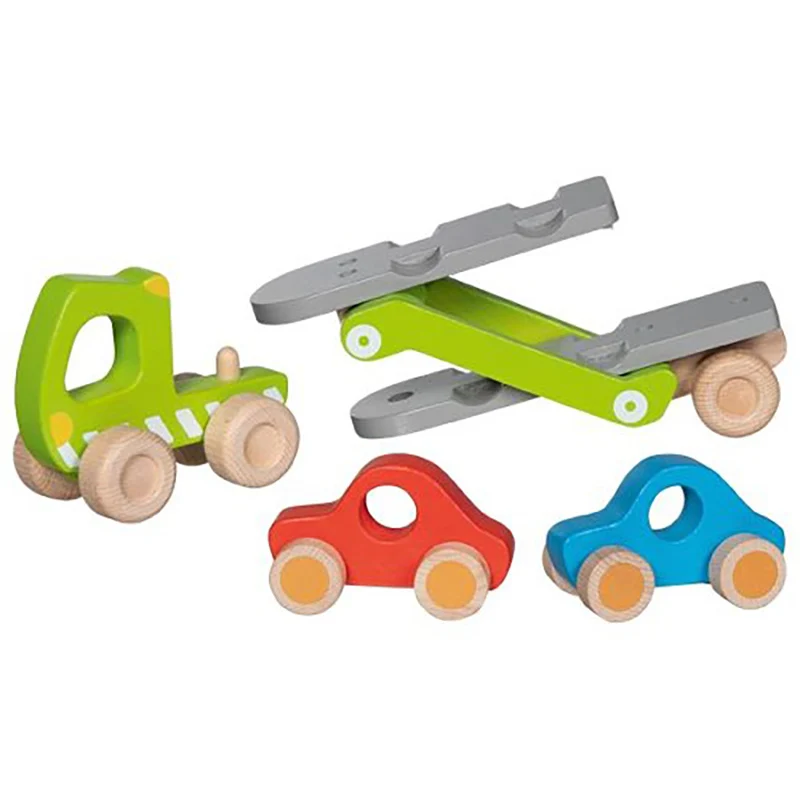 Goki Wooden Toy Truck 2 Cars