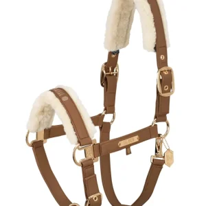 Heritage AW24 Faux Lederen Double Pin Headcollar Faux Fur Almond X-Full
