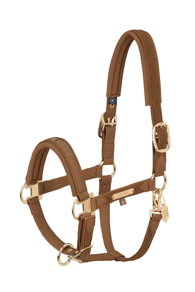 Heritage AW24 Faux Natuurleer Double Pin Headcollar Softshell Almond SHP