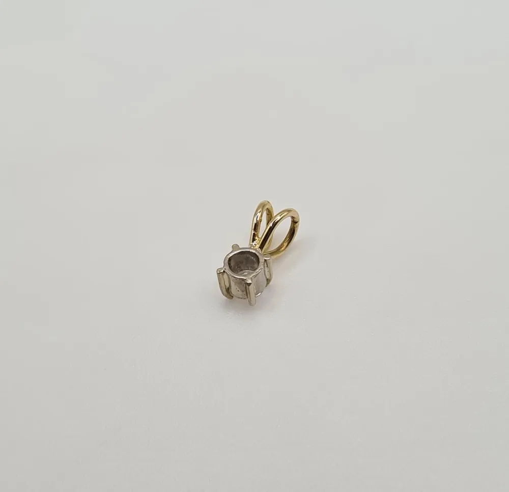 Kogelgewricht Goudgeel gold diamond pendant 0.25ct