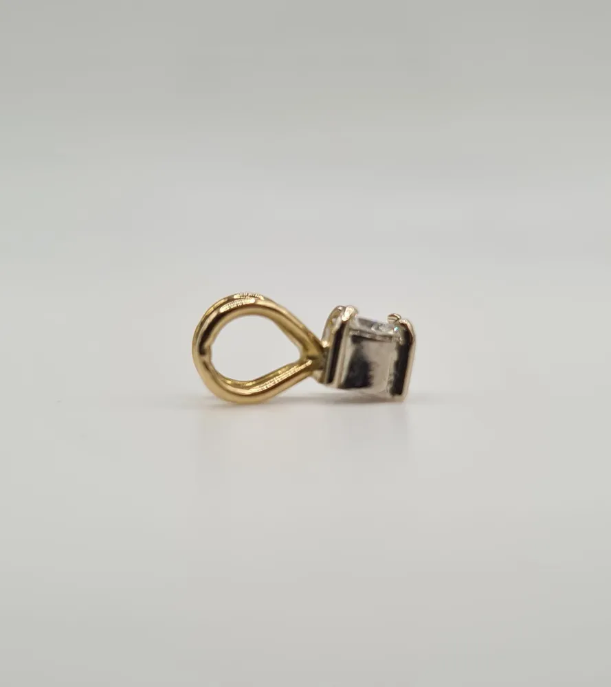 Kogelgewricht Goudgeel gold diamond pendant 0.25ct