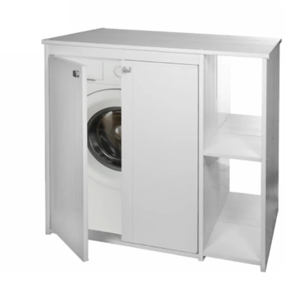 Mobile PVC washing machine cover doors and two shelves