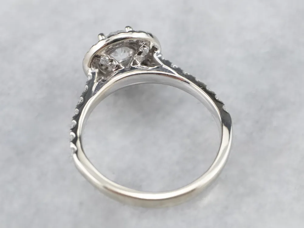 Modern Diamond Double Halo Engagement Ring