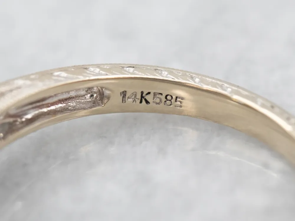 Modern Two Tone Diamond Engagement Ring Diamond Accents