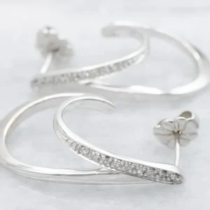 Modernist Dubbel Diamond Hoop Earrings