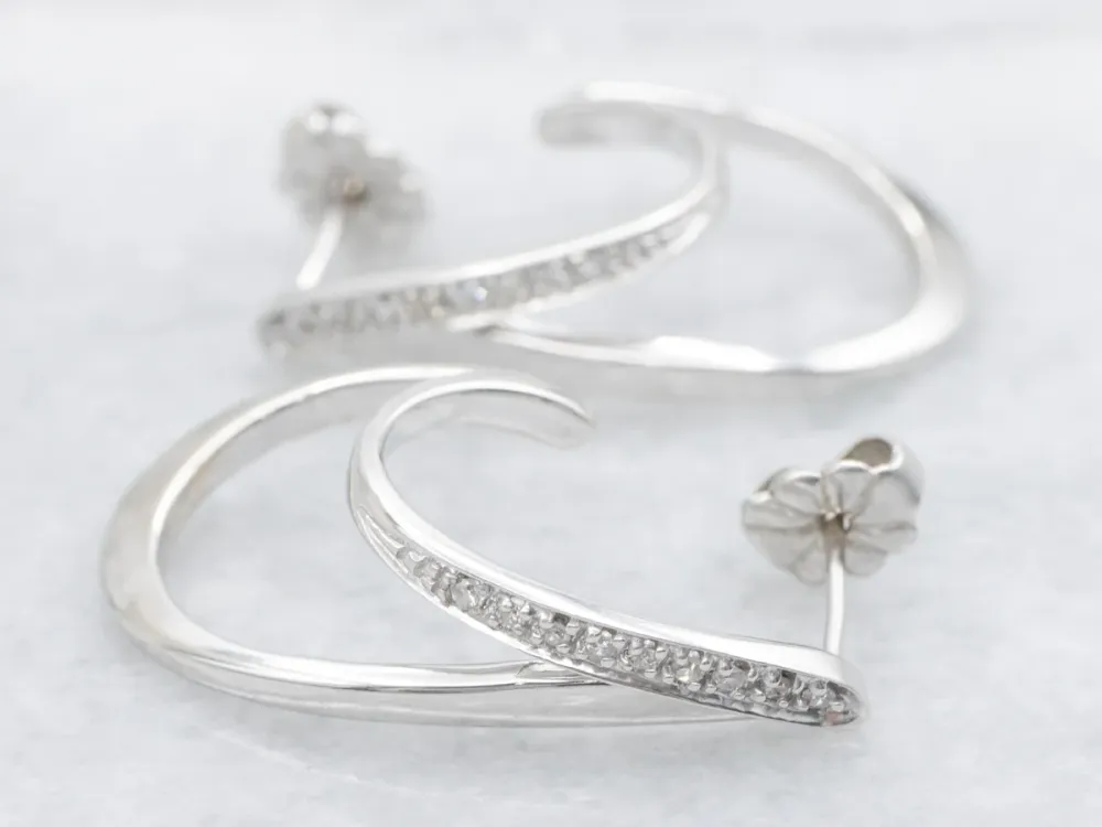 Modernist Dubbel Diamond Hoop Earrings