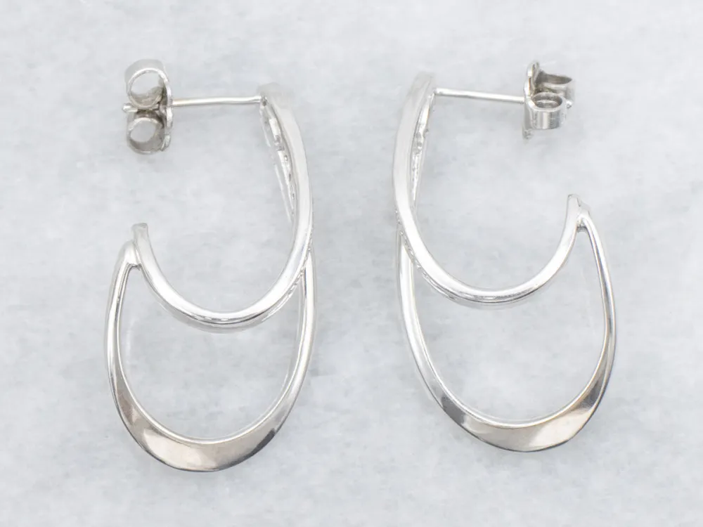 Modernist Dubbel Diamond Hoop Earrings