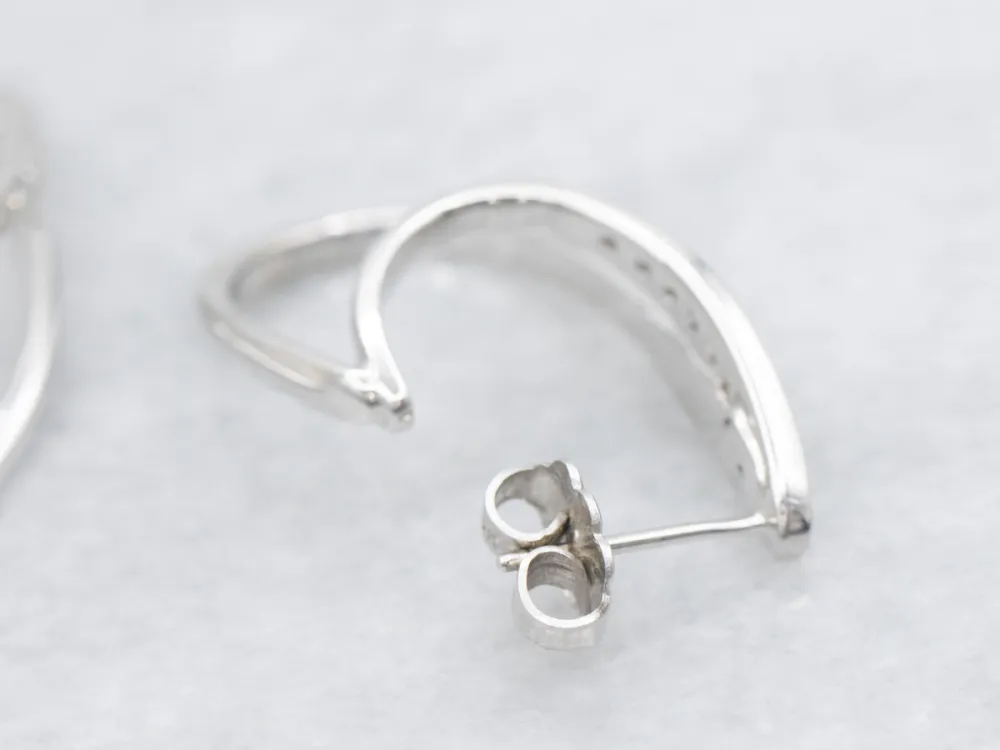 Modernist Dubbel Diamond Hoop Earrings