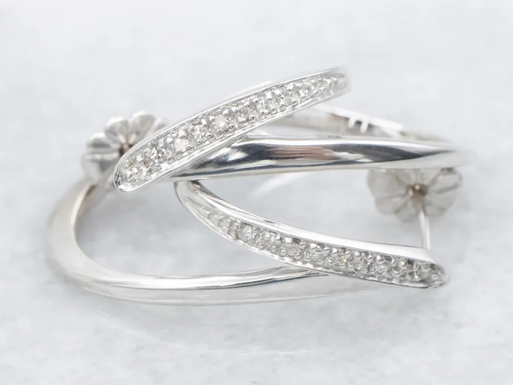 Modernist Dubbel Diamond Hoop Earrings