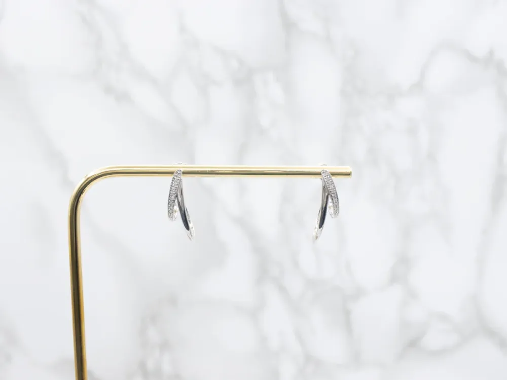 Modernist Dubbel Diamond Hoop Earrings
