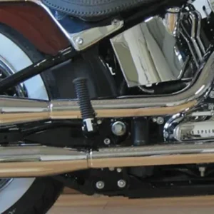 Ophangingsarm 2in2 mufflers FLSTSB/FLS Blk no end caps Harley-Davidson