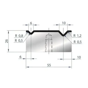 Part No. 2046 @ 415mm 88 Degree 2V Bolted Die