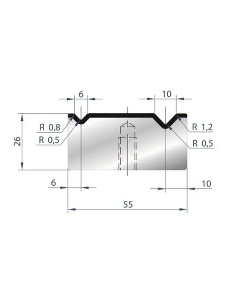 Part No. 2046 @ 415mm 88 Degree 2V Bolted Die