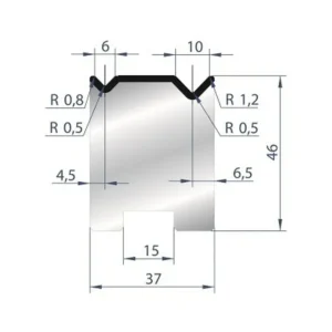 Part No. 2050 @ 805mm 88 Degree 2V Self Centering Die (Segmented) - Directe Montage