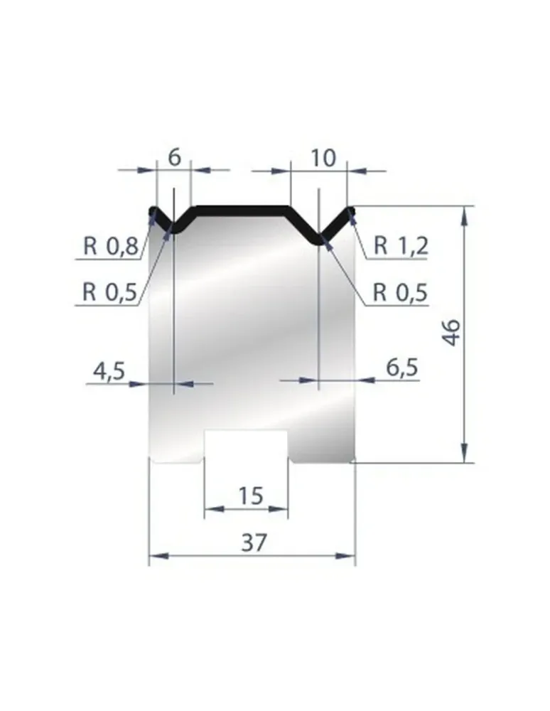 Part No. 2050 @ 835mm 88 Degree 2V Self Centering Die