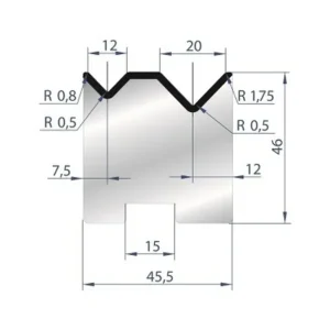Part No. 2055 @ 415mm 88 Degree 2V Self Centering Die