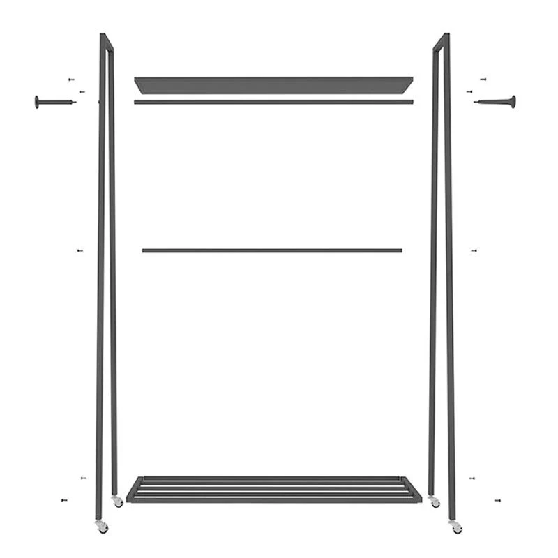 Professionele Klasse Modern Style Coat Rack Tweevoudig Shelves Free Standing Hooks Design Coat Rack 24l
