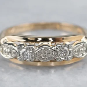 Retro Era Two Tone Diamond Band