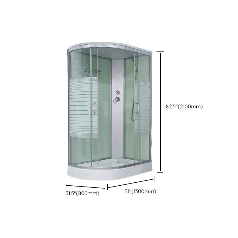 Round Shower Stall Tweevoudig Sliding Shower Stall Base Kit 43l