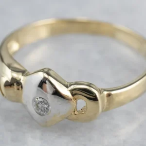 Rubber silentblok Modernist Diamond Two Tone Goud Ring