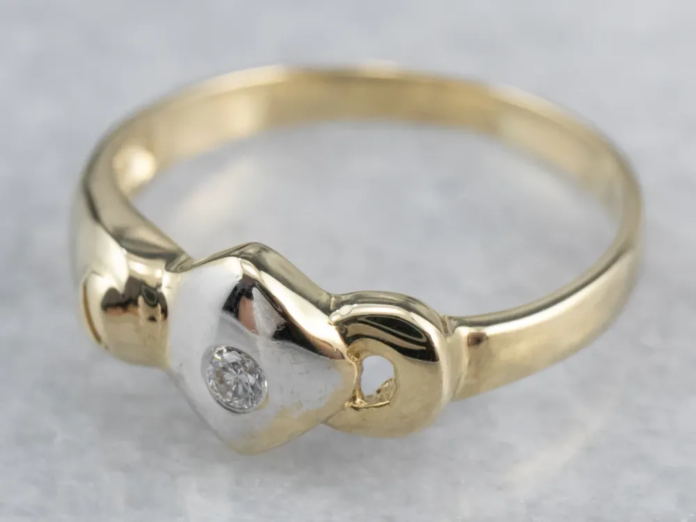 Rubber silentblok Modernist Diamond Two Tone Goud Ring