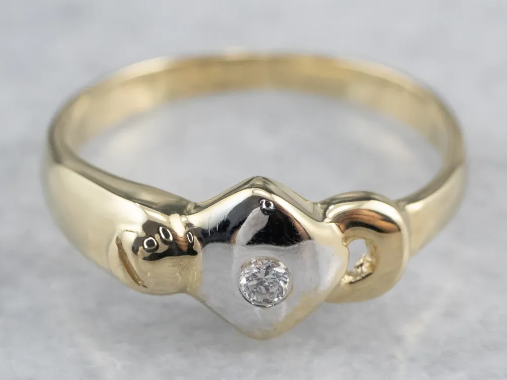 Rubber silentblok Modernist Diamond Two Tone Goud Ring