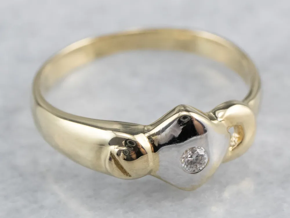 Rubber silentblok Modernist Diamond Two Tone Goud Ring
