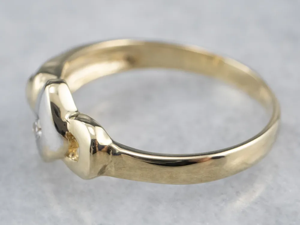 Rubber silentblok Modernist Diamond Two Tone Goud Ring