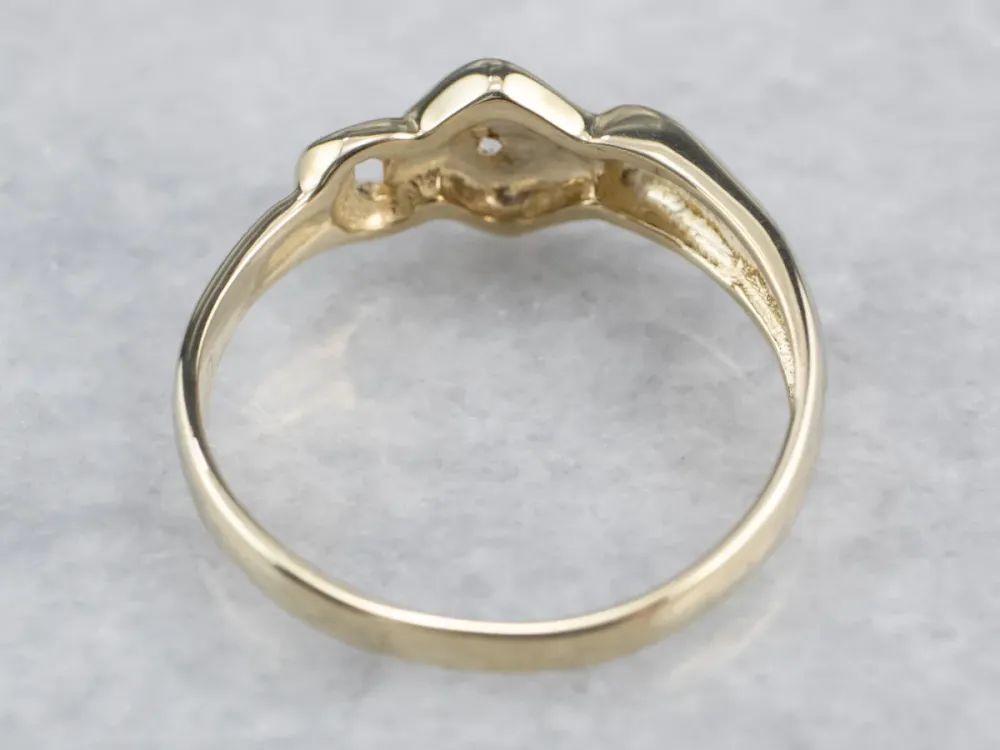 Rubber silentblok Modernist Diamond Two Tone Goud Ring