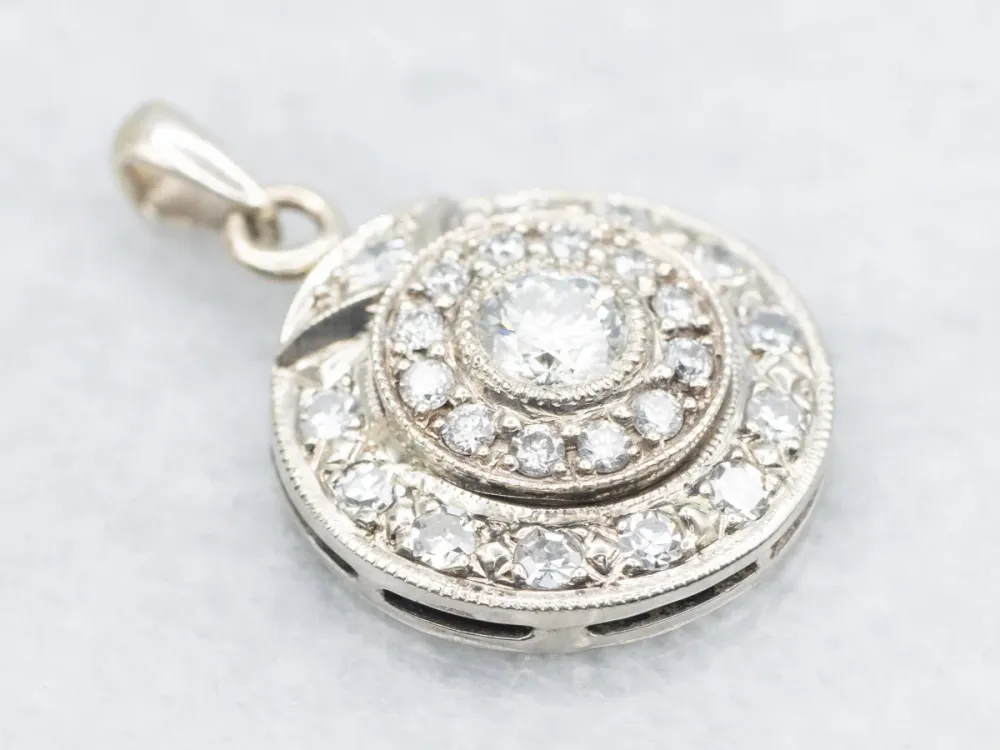 Rubber silentblok Sparkling Diamond Dubbel Halo Pendant