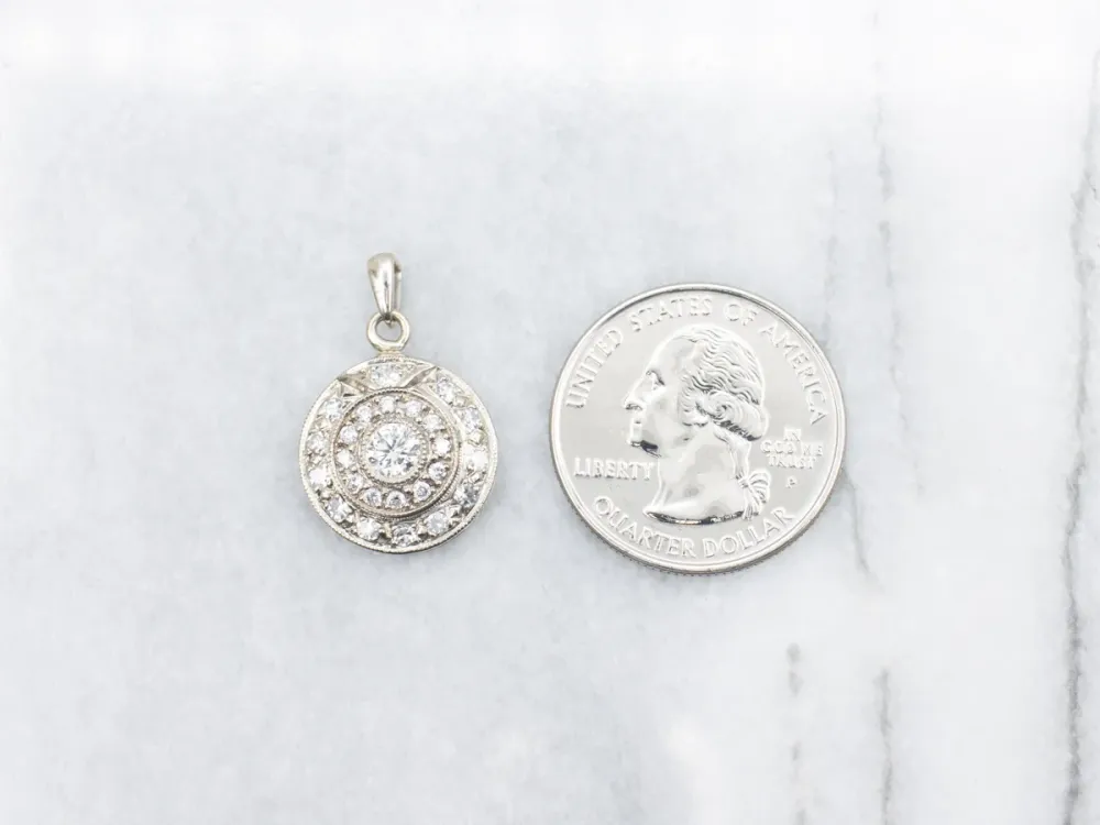 Rubber silentblok Sparkling Diamond Dubbel Halo Pendant