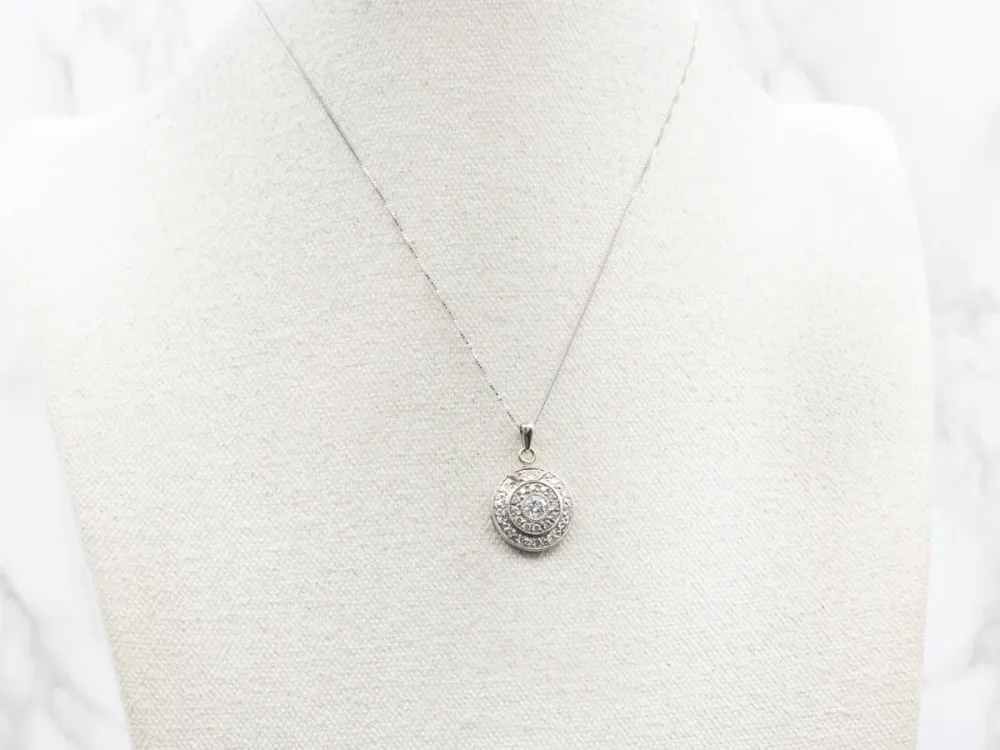 Rubber silentblok Sparkling Diamond Dubbel Halo Pendant