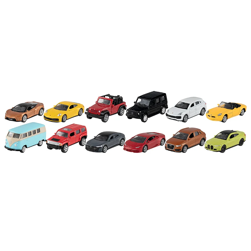 Set 12 Assorted Metalen Goki Toy Cars voor verlaagde auto's