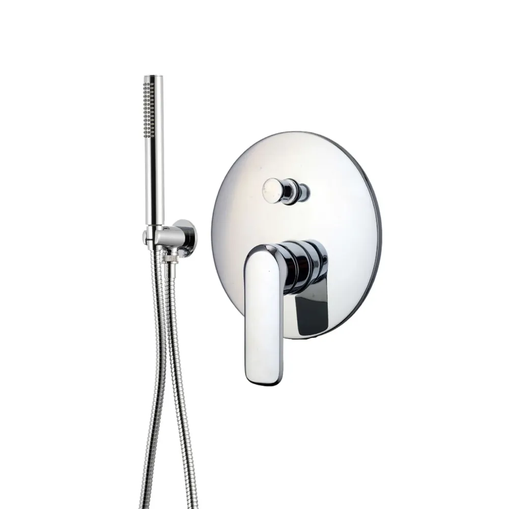 Shower kit two-way built- and 200mm round chrome-plated messing showerhead Hopper voor verlaagde auto's