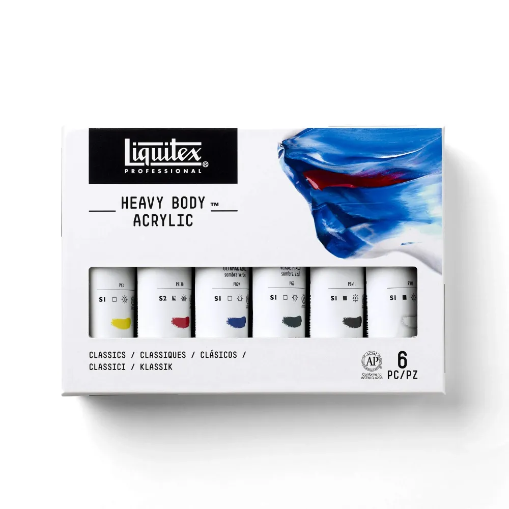 Stabilisatorstang Liquitex - Heavy Body Kunststof glas Set - 6 Colores (2 oz)