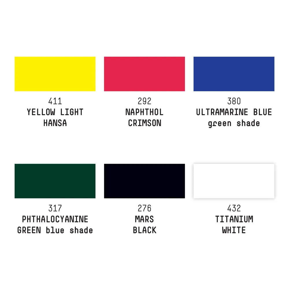 Stabilisatorstang Liquitex - Heavy Body Kunststof glas Set - 6 Colores (2 oz)