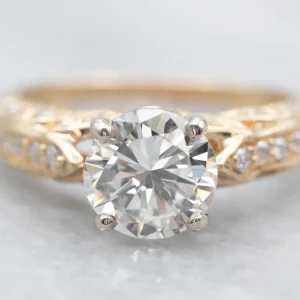 Stabilisatorstang Two Tone Diamond Engagement Ring Diamond Accents