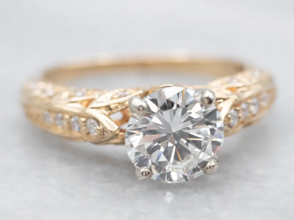 Stabilisatorstang Two Tone Diamond Engagement Ring Diamond Accents
