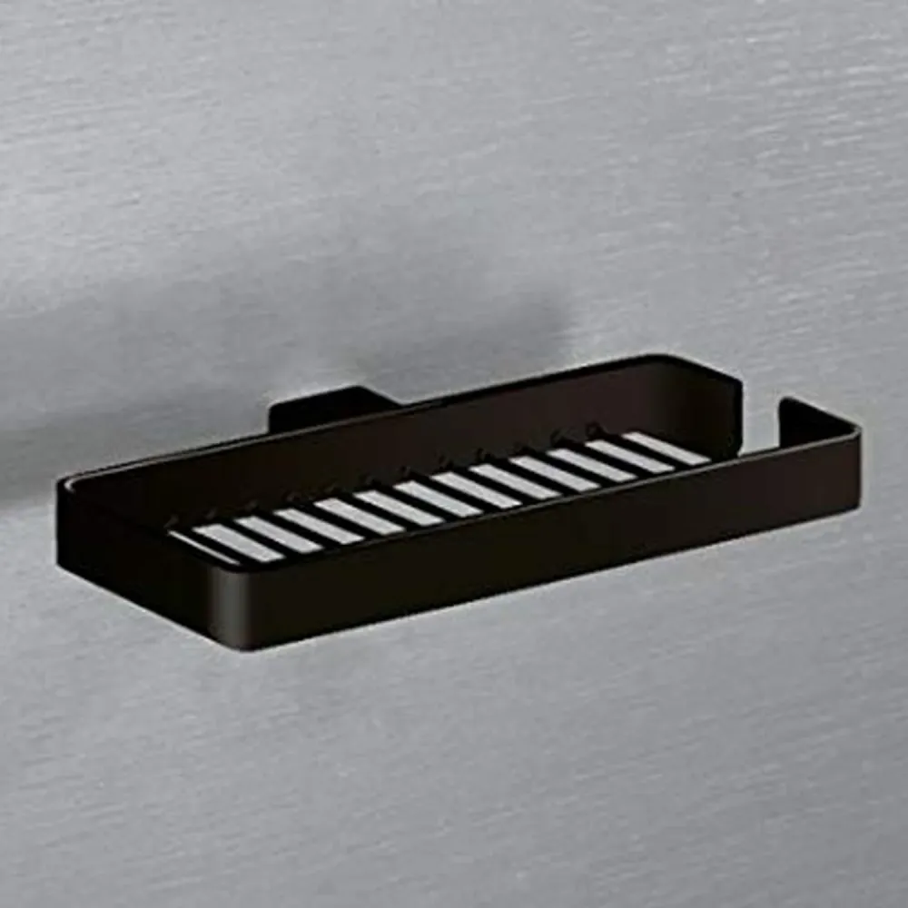 Tweemaal wall shower storage box Gedy Lounge series - Matte Black met bouten en moeren