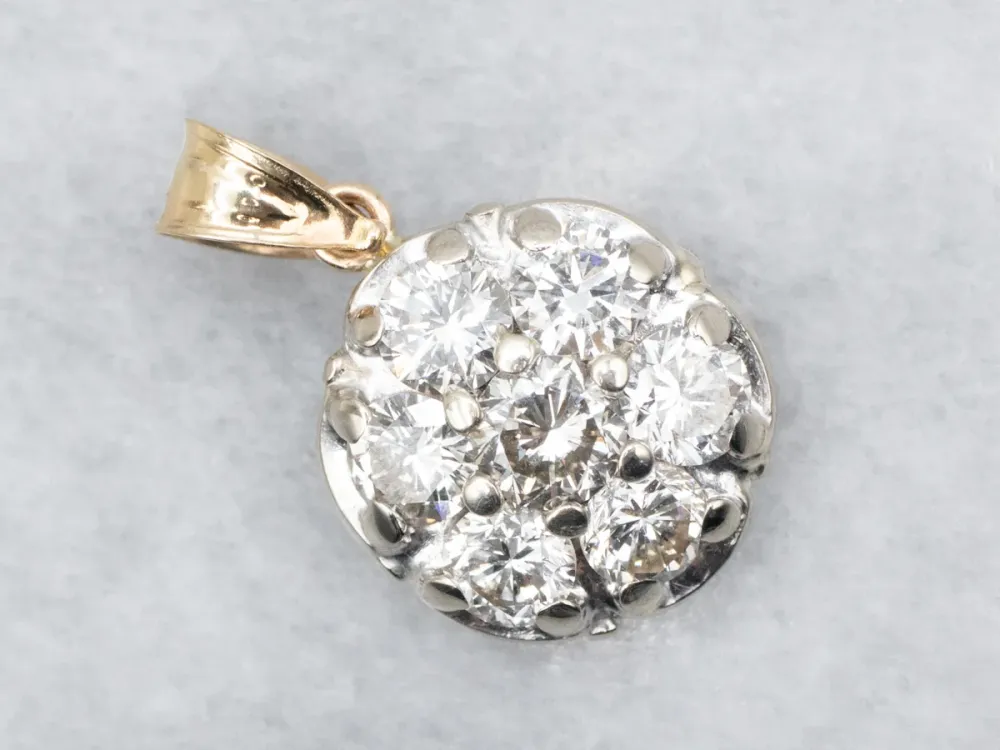 Twinkling Two Tone Diamond Cluster Pendant compatibel met Ford Focus MK3