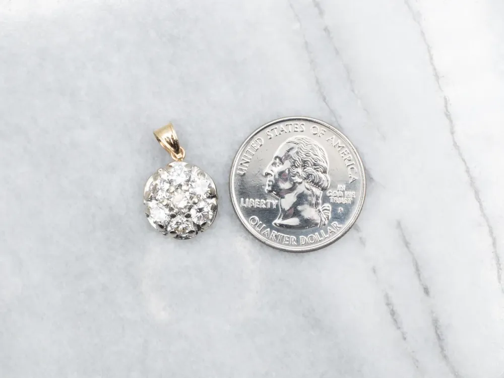 Twinkling Two Tone Diamond Cluster Pendant compatibel met Ford Focus MK3