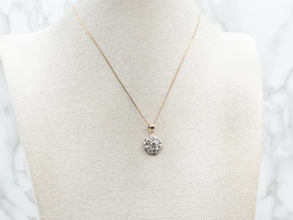 Twinkling Two Tone Diamond Cluster Pendant compatibel met Ford Focus MK3