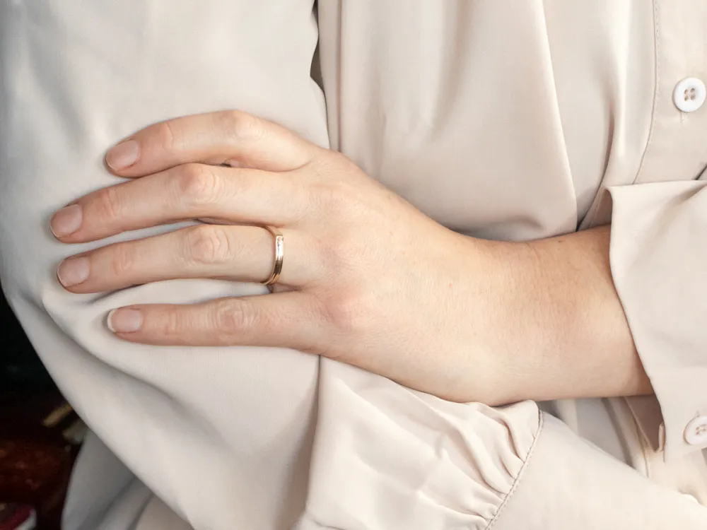Two Tone Diamond Ring met bovenste bevestiging