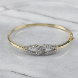 Two Tone God Diamond Bangle Bracelet - Directe Montage