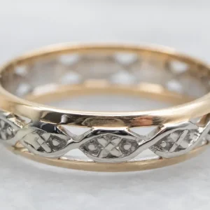 Two Tone Textured Openwork Band